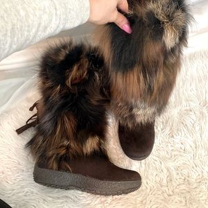Tecnica Group Spa Italy Shoes | Fox Fur Boots | Color: Black and brown size 6